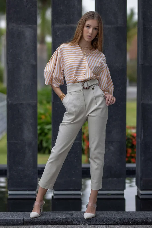 Gangi Striped Blouse Business Casual Blouse