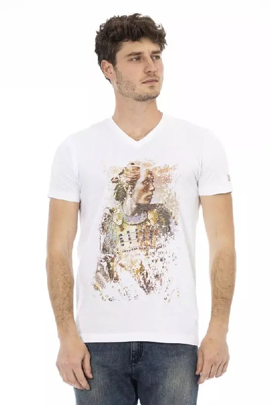 Elegant V-neck Short Sleeve T-shirt-- Zippered Front Buttoned Front Snap Front