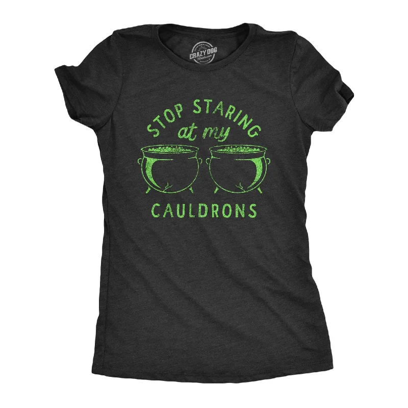 Stop Staring At My Cauldrons Women's T Shirt-- Houndstooth Herringbone Solid