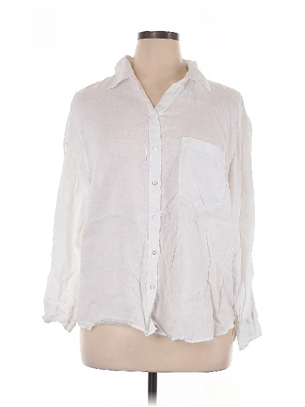 3/4 Sleeve Button Down Shirt-- Nylon Fabric Polyester Fabric Spandex Fabric