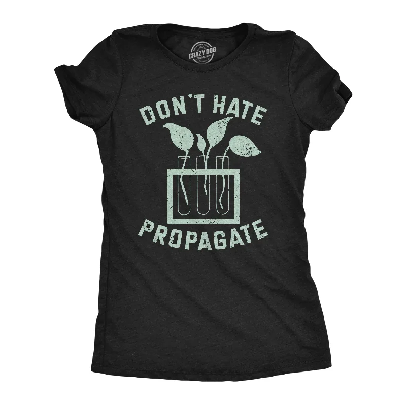 Dont Hate Propagate Women's T Shirt-- Plaid T-Shirt Polka Dot Checkered