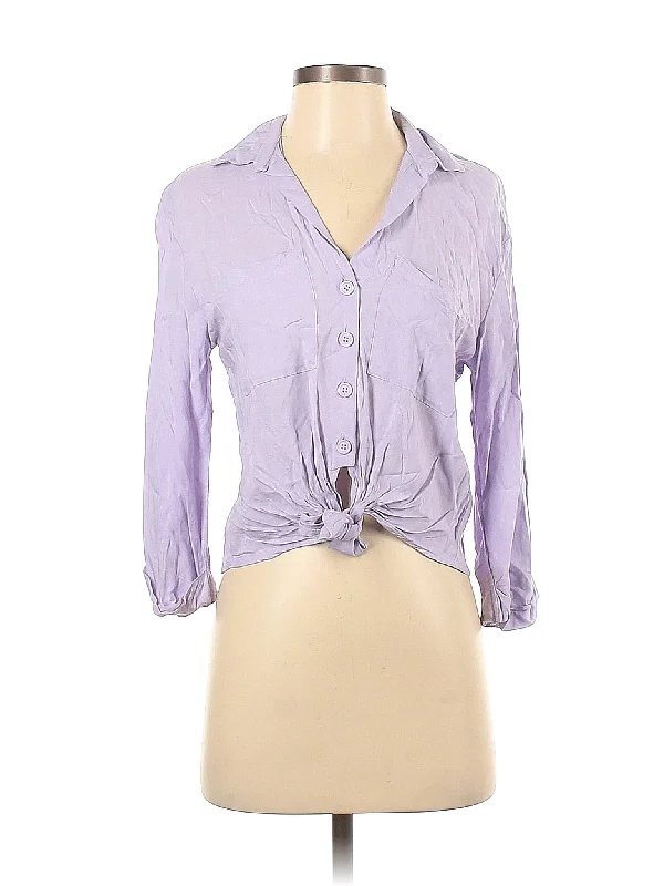3/4 Sleeve Button Down Shirt-- Chenille Brocade Lace