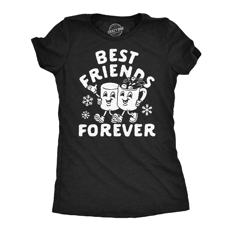 Best Friends Forever Marshmallow Hot Chocolate Women's T Shirt-- Notch Collar Peter Pan Collar Cowl Neck Best Friends Forever Marshmallow Hot Chocolate Women's T Shirt-- Notch Collar Peter Pan Collar Cowl Neck