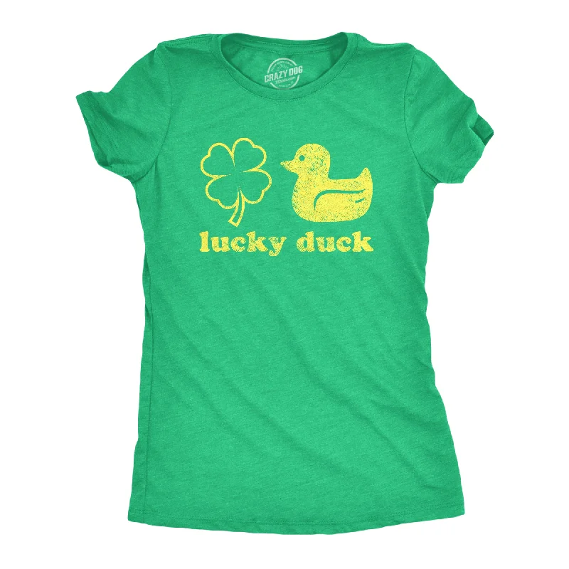 Lucky Duck Clover Women's T Shirt-- Real Fur Shearling Chenille