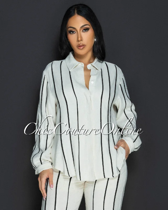 Zilvia Khaki Black Trim Collared Linen Shirt-- Zippered Front Buttoned Front Snap Front