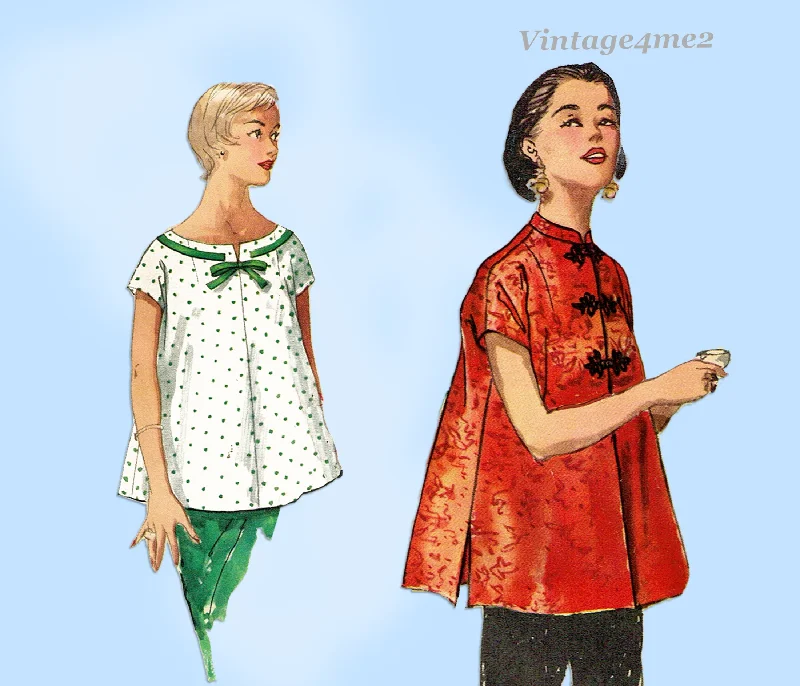 Simplicity 1552: 1950s Lovely Misses Maternity Blouse 32B Vintage Sewing Pattern Smart Casual Blouse Simplicity 1552: 1950s Lovely Misses Maternity Blouse 32B Vintage Sewing Pattern Smart Casual Blouse