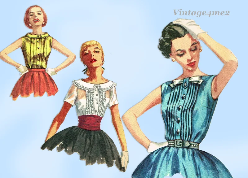 Simplicity 2005: 1950s Stunning Misses Tucked Blouse 32 B Vintage Sewing Pattern Lightweight Tunic Blouse Simplicity 2005: 1950s Stunning Misses Tucked Blouse 32 B Vintage Sewing Pattern Lightweight Tunic Blouse