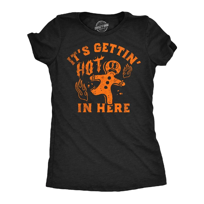 Its Gettin Hot In Here Gingerbread Women's T Shirt-- Striped Floral Plaid