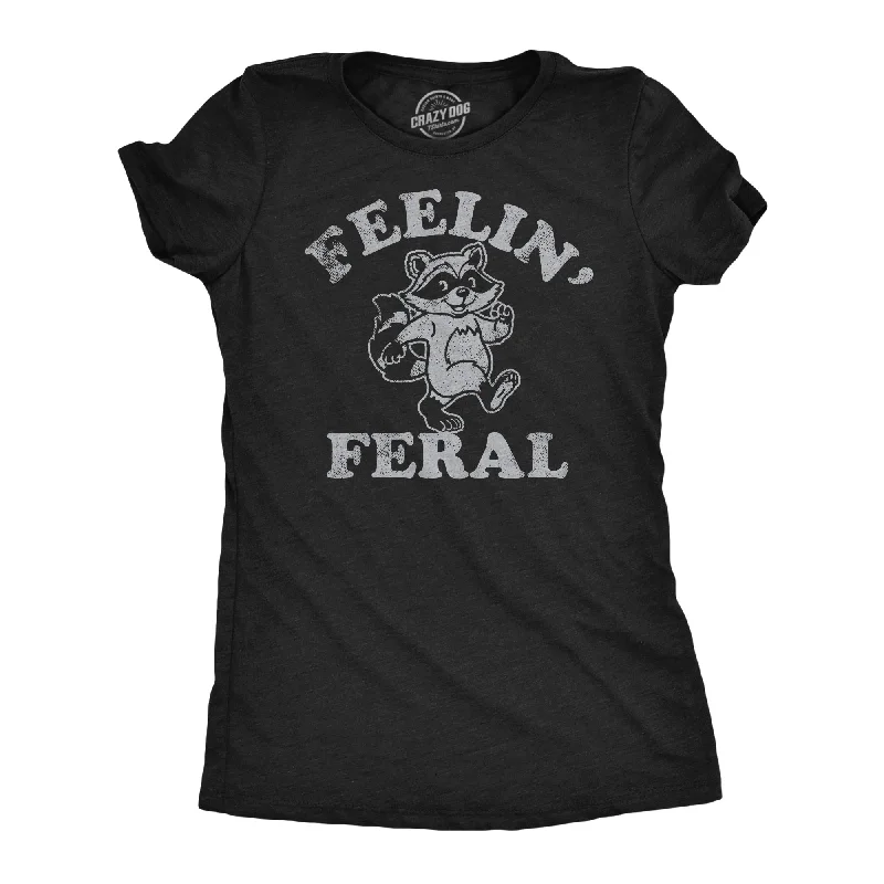Feelin Feral Women's T Shirt-- Notch Collar Peter Pan Collar Cowl Neck