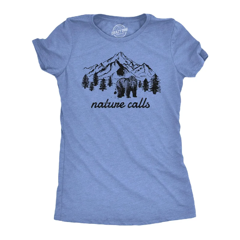 Nature Calls Women's T Shirt-- Front Pockets Side Pockets Patch Pockets
