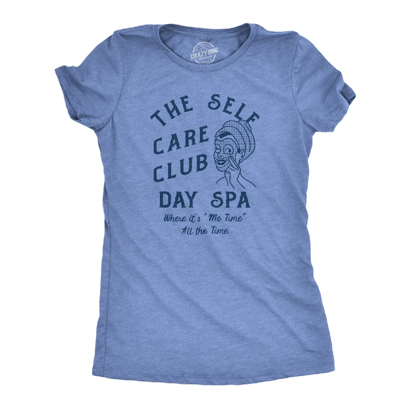 The Self Care Club Day Spa Women's T Shirt-- Polka Dot Checkered Tartan