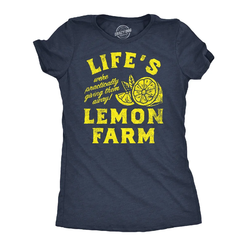 Lifes Lemon Farm Women's T Shirt-- Notch Collar Peter Pan Collar Cowl Neck