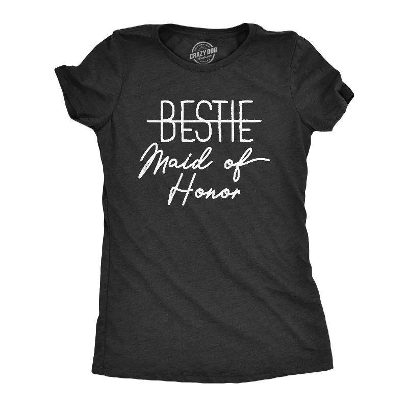 Bestie Maid Of Honor Women's T Shirt-- Notch Collar Peter Pan Collar Cowl Neck
