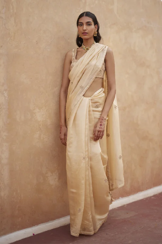 Buttercup Saree Paired With Blouse Soft Knit Blouse