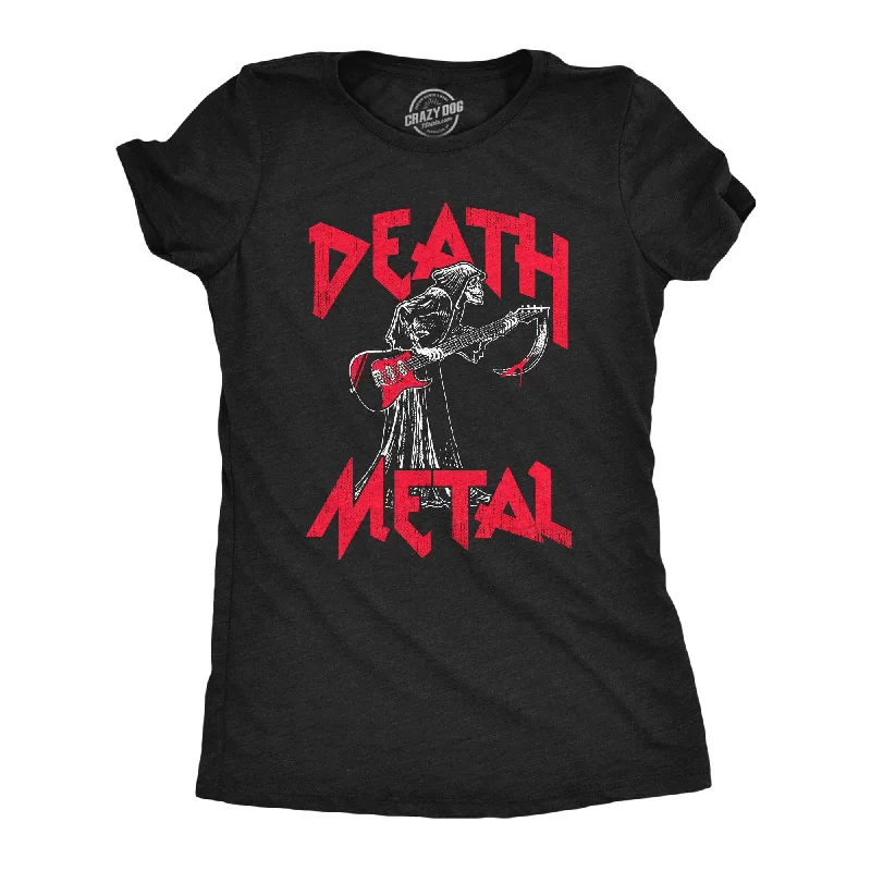 Death Metal Women's T Shirt-- Striped Floral Plaid