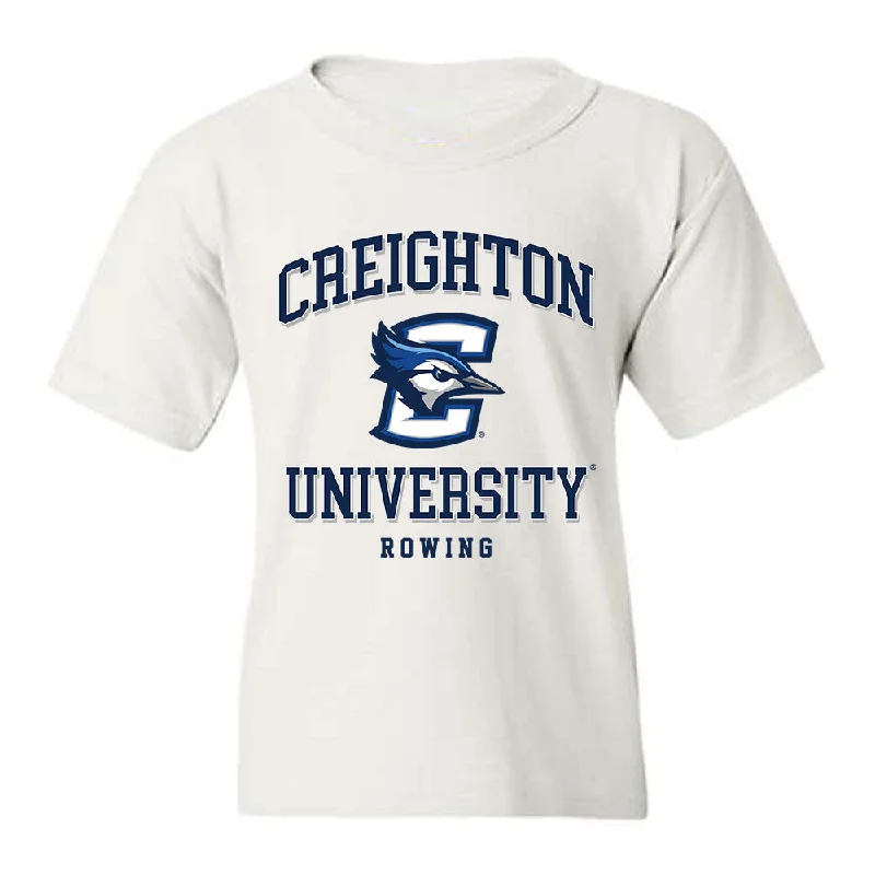 Creighton - NCAA Women's Rowing : Jaimie Gale - Classic Shersey Youth T-Shirt-- Striped Floral Plaid Creighton - NCAA Women's Rowing : Jaimie Gale - Classic Shersey Youth T-Shirt-- Striped Floral Plaid