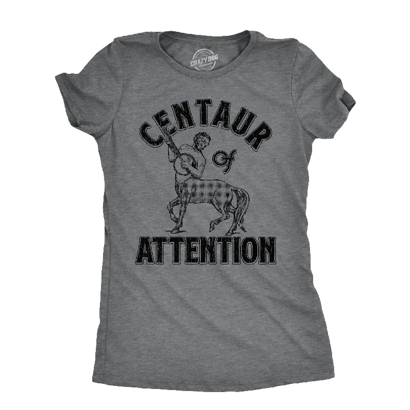 Centaur Of Attention Women's T Shirt-- Notch Collar Peter Pan Collar Cowl Neck