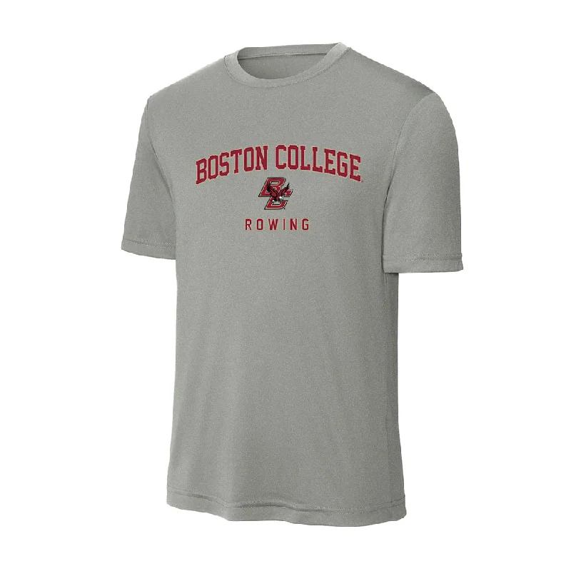 Boston College - NCAA Women's Rowing : Leighton Davis - Activewear T-Shirt-- Notch Collar Peter Pan Collar Cowl Neck