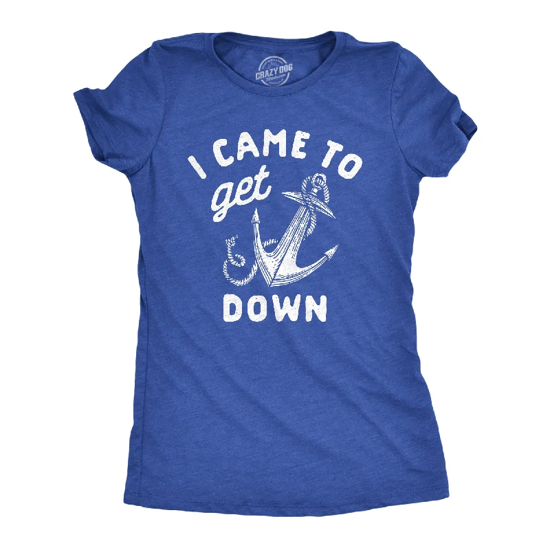 I Came To Get Down Women's T Shirt-- Embroidered Appliqued Beaded