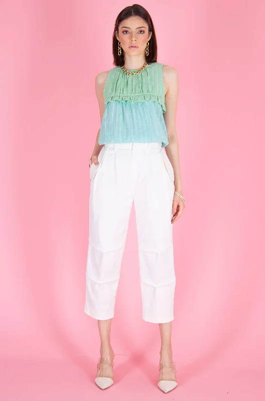 Pleated Sleeveless Blouse Sleeveless Chiffon Blouse