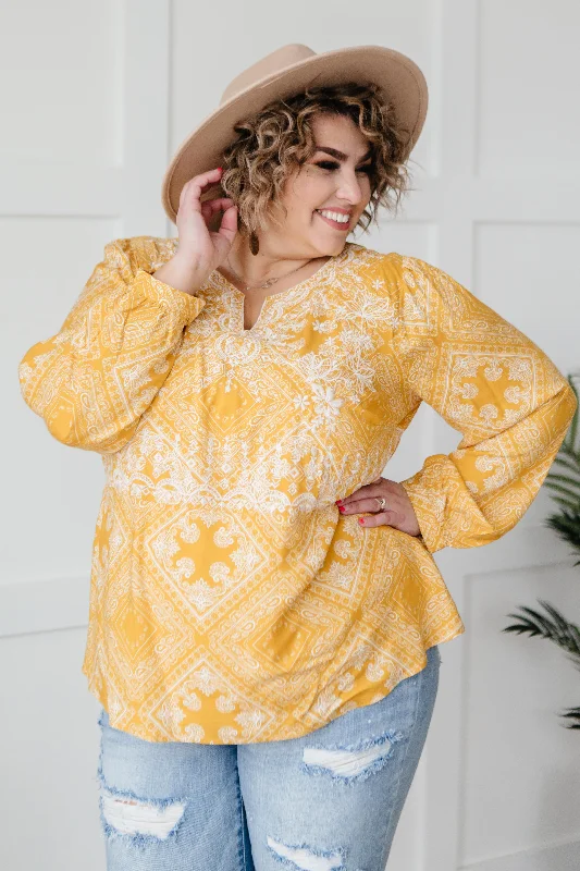 *Size M: Embroidered In Sunshine Blouse Boho Chic Blouse
