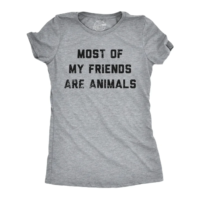 Most Of My Friends Are Animals Women's T Shirt-- Houndstooth Herringbone Solid