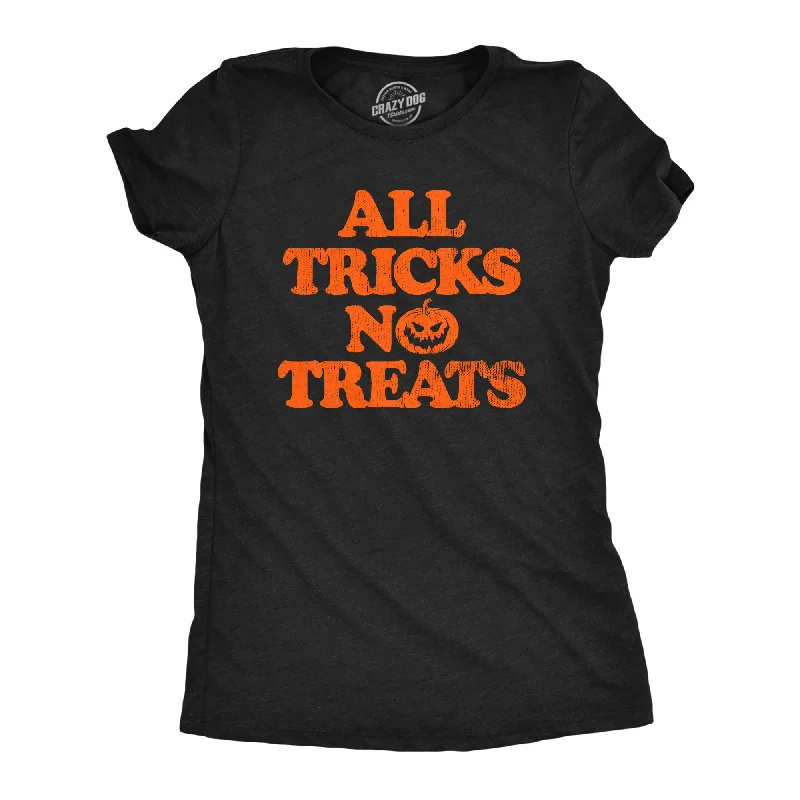 All Tricks No Treats Women's T Shirt-- Hooded Caped Shawl Collar
