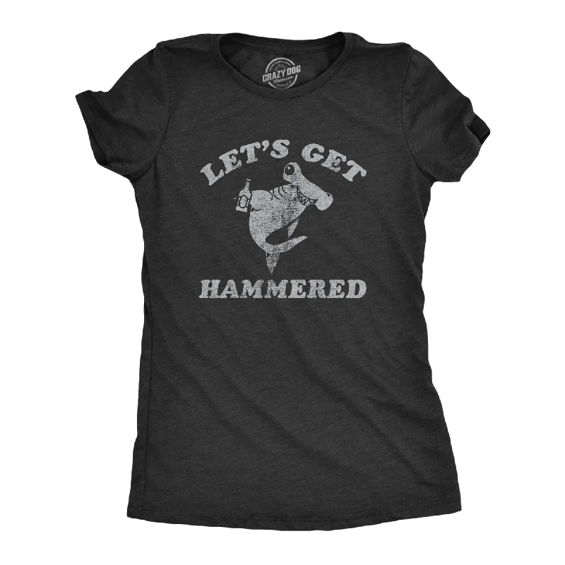Lets Get Hammered Shark Women's T Shirt-- Cotton Fabric Linen Fabric Terry Fabric
