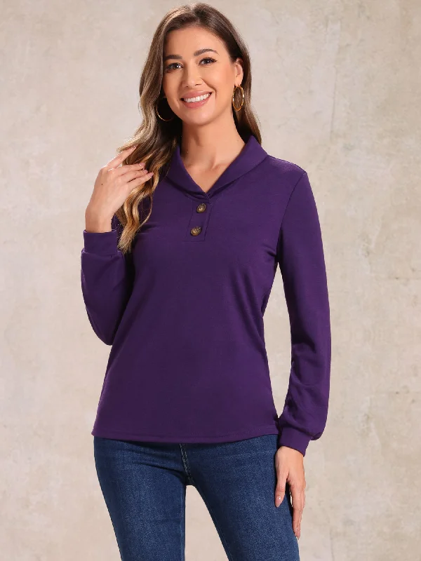 Collared Long Sleeve Button Casual Solid Blouse Sheer Mesh Blouse