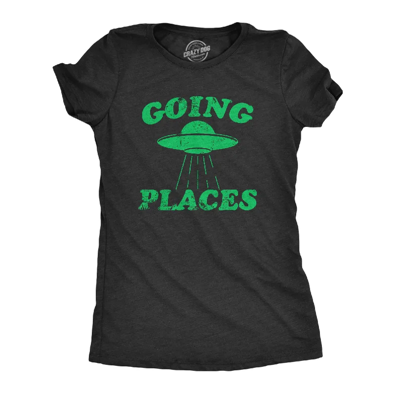 Going Places Women's T Shirt-- Spandex Blend Rayon Blend Denim Blend