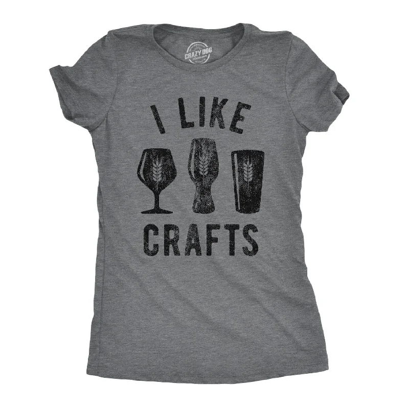 I Like Crafts Women's T Shirt-- Denim Fabric Leather Fabric Suede Fabric