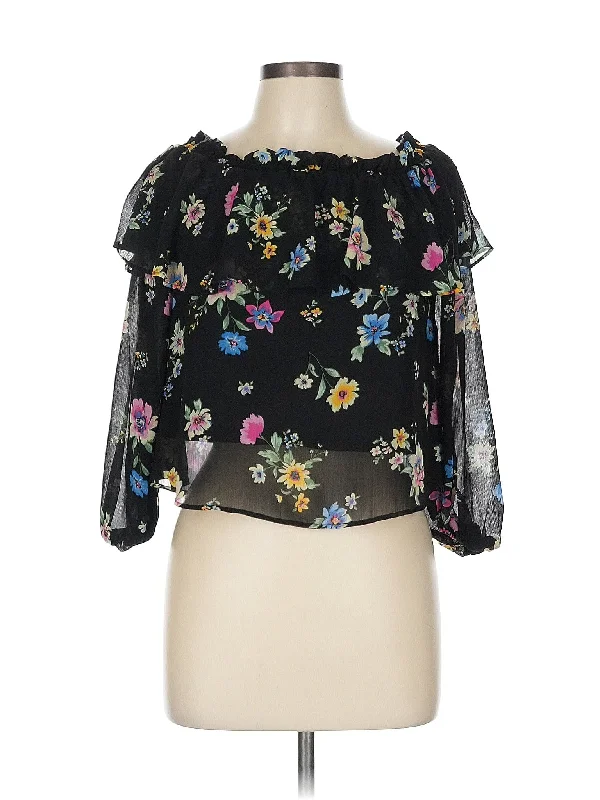 3/4 Sleeve Blouse Collared Satin Blouse