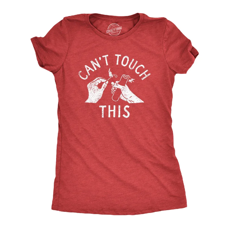 Cant Touch This Women's T Shirt-- V-Neck T-Shirt Long Sleeve Cotton