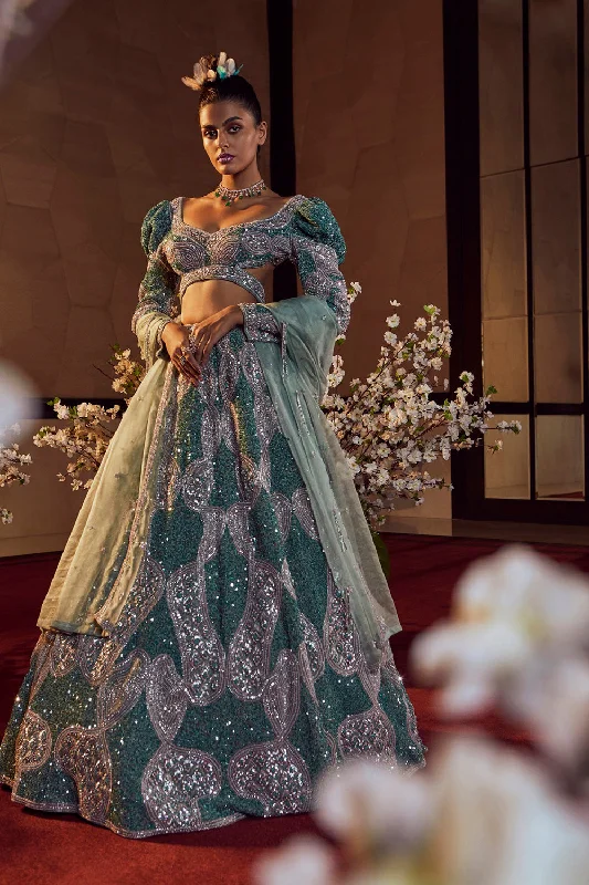Lehenga, Blouse With Dupatta Feminine Tie Blouse