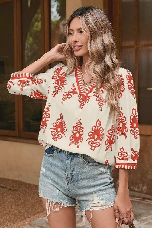 Stevie 3/4 Sleeve Blouse embrace elegance Modern Work Blouse