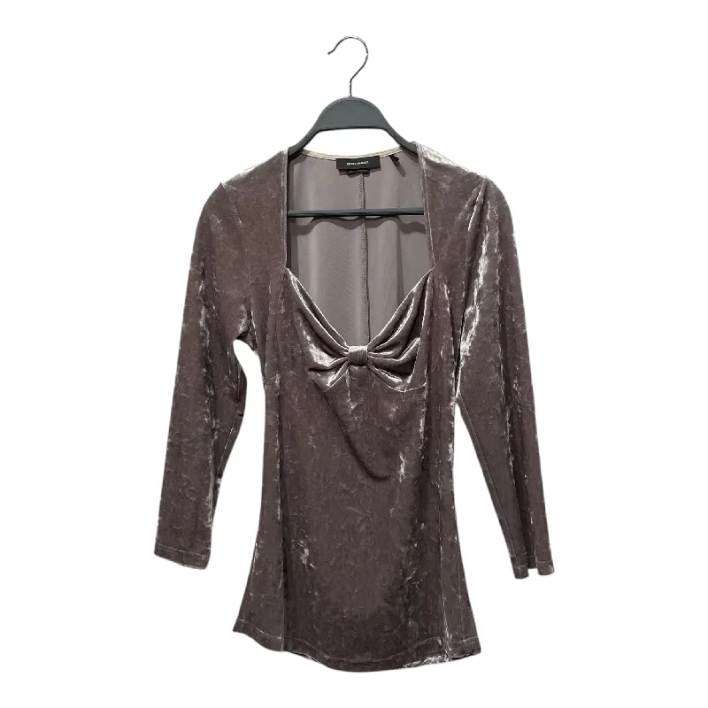 ISABEL MARANT/LS Blouse/42/Polyester/SLV/VELVET Mandarin Collar Blouse