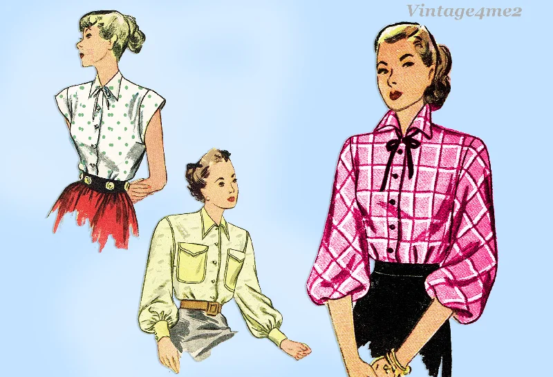 Simplicity 1728: 1940s Cute Post WWII Misses Blouse Vintage Sewing Pattern Peter Pan Collar Blouse Simplicity 1728: 1940s Cute Post WWII Misses Blouse Vintage Sewing Pattern Peter Pan Collar Blouse