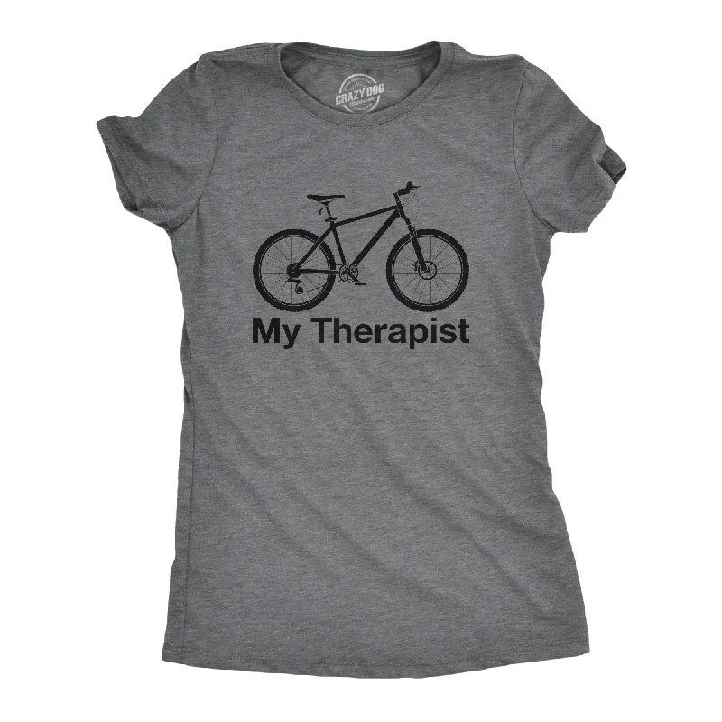 My Therapist Bicycle Women's T Shirt-- Zippered Front Buttoned Front Snap Front