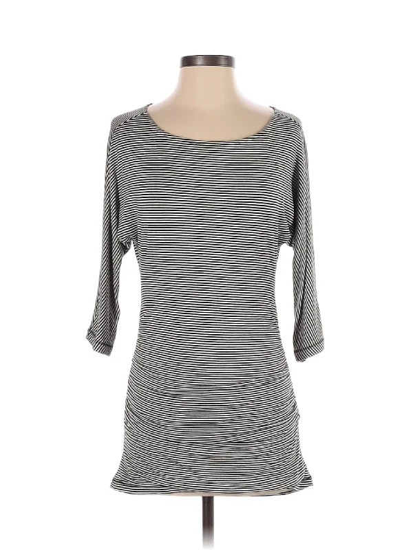 3/4 Sleeve T Shirt-- Print Jacquard Patchwork