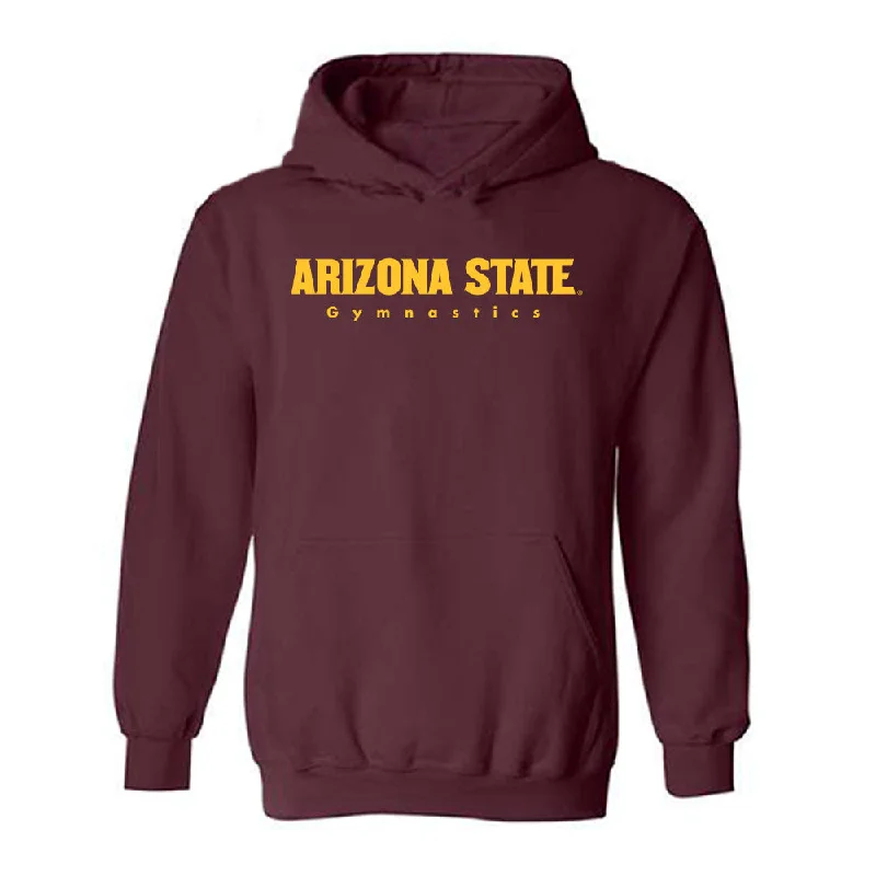 Arizona State - NCAA Women's Gymnastics : Jada Mangahas - Classic Shersey Hooded Sweatshirt Hoodie with Hem Applique Textured Unique Arizona State - NCAA Women's Gymnastics : Jada Mangahas - Classic Shersey Hooded Sweatshirt Hoodie with Hem Applique Textured Unique