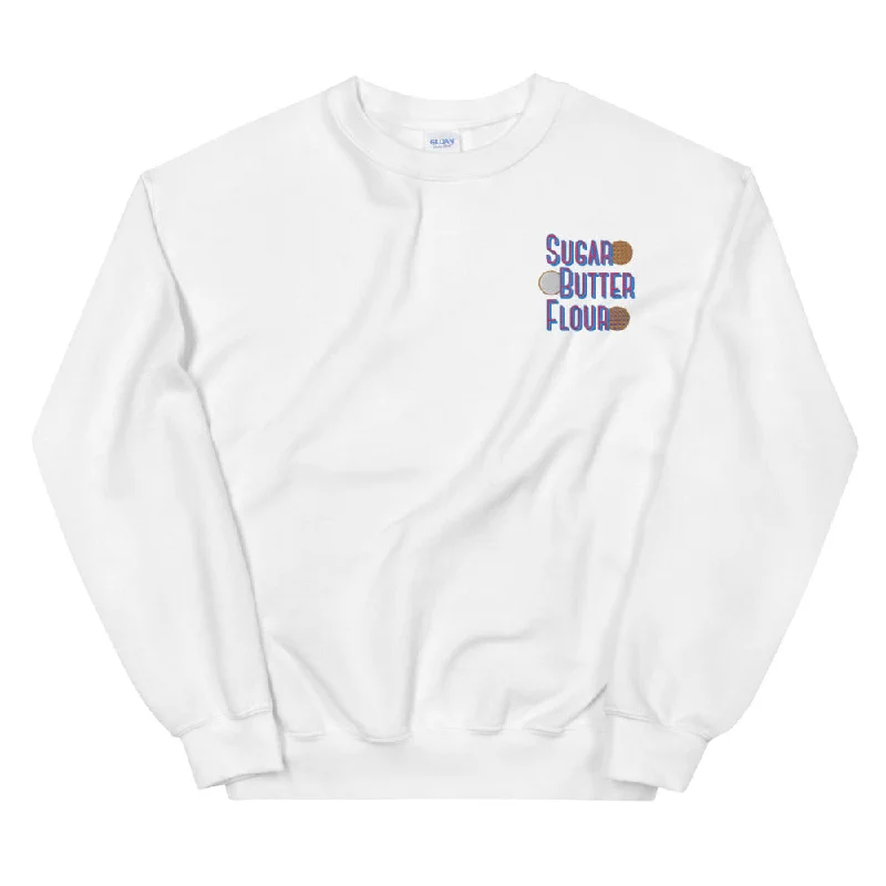 Pie Ingredients Embroidered Sweatshirt (White) Hoodie with Sequins Glamorous Eye-catching Pie Ingredients Embroidered Sweatshirt (White) Hoodie with Sequins Glamorous Eye-catching
