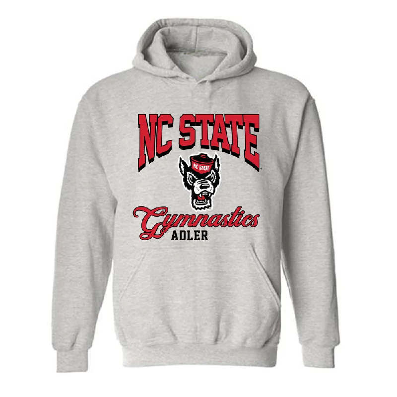 NC State - NCAA Women's Gymnastics : Meg Adler - Fashion Shersey Hooded Sweatshirt Hoodie with High-Low Hem Asymmetrical Trendy NC State - NCAA Women's Gymnastics : Meg Adler - Fashion Shersey Hooded Sweatshirt Hoodie with High-Low Hem Asymmetrical Trendy