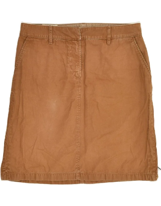 TIMBERLAND Womens Straight Skirt UK 12 Medium W32 Brown Cotton velvet skirt rich
