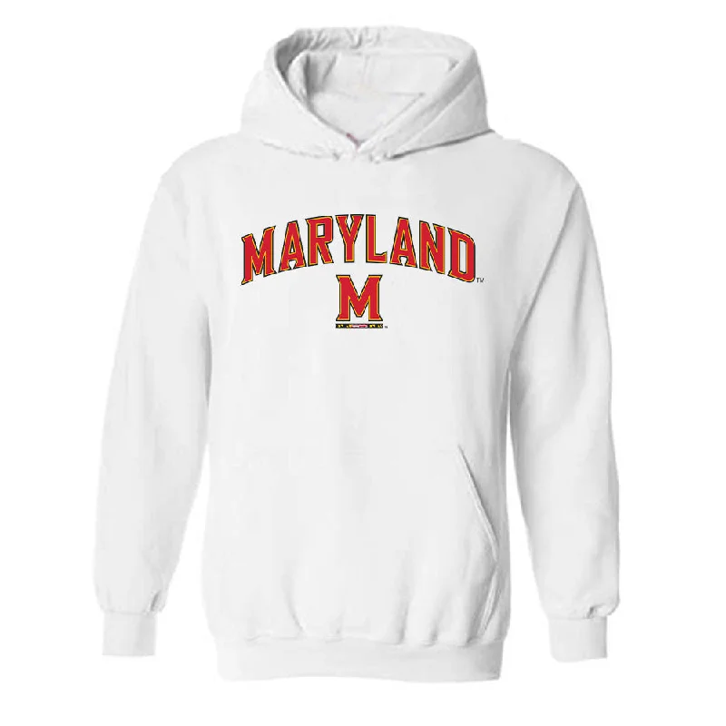Maryland - NCAA Women's Gymnastics : Sarah Saville - Classic Shersey Hooded Sweatshirt Hoodie with Embroidery Detailed Premium Maryland - NCAA Women's Gymnastics : Sarah Saville - Classic Shersey Hooded Sweatshirt Hoodie with Embroidery Detailed Premium