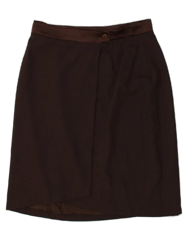 LUISA SPAGNOLI Womens Wrap Skirt IT 46 Large W32 Brown Acetate velvet skirt luxurious LUISA SPAGNOLI Womens Wrap Skirt IT 46 Large W32 Brown Acetate velvet skirt luxurious