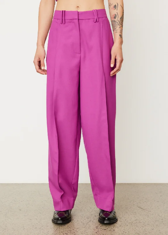 Summer Suiting Pleated Pants Classic Cropped Pants