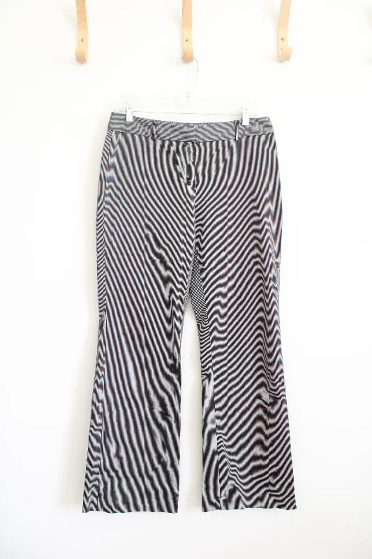 Ann Taylor Navy & White Pinstripe Pants | 8 Elegant Wool Trousers