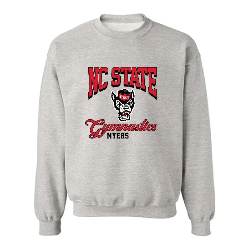 NC State - NCAA Women's Gymnastics : Ava Myers - Fashion Shersey Crewneck Sweatshirt Hoodie with Front Slit Layering Stylish NC State - NCAA Women's Gymnastics : Ava Myers - Fashion Shersey Crewneck Sweatshirt Hoodie with Front Slit Layering Stylish