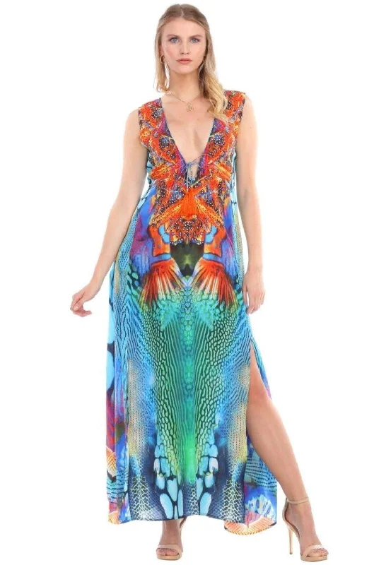 La Moda Resort Beach 2 Two Slit Party Maxi Long Dresses for Women Tunics Evening elegant