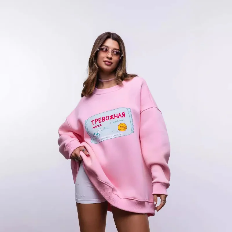 Casual Loose Letter Print Sweatshirt - Effortless Style for Everyday Wear Hoodie with Elastic Cuffs Stretchable Comfortable Casual Loose Letter Print Sweatshirt - Effortless Style for Everyday Wear Hoodie with Elastic Cuffs Stretchable Comfortable